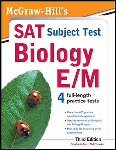 sat subject test biology e/m 3rd edition stephanie zinn 0071763333, 978-0071763332