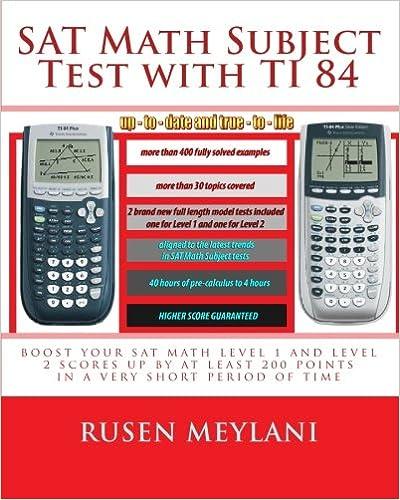 sat math subject test with ti 84 1st edition rusen meylani 1452802688, 978-1452802688