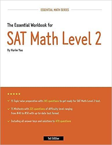 the essential workbook for sat math level 2 1st edition harim yoo 108678958x, 978-1086789584