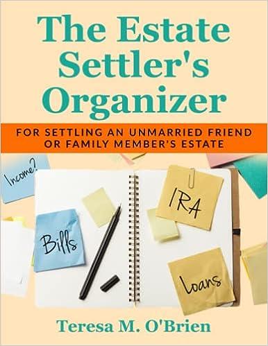 the estate settlers organizer for settling an unmarried friend or family members estate 1st edition teresa m