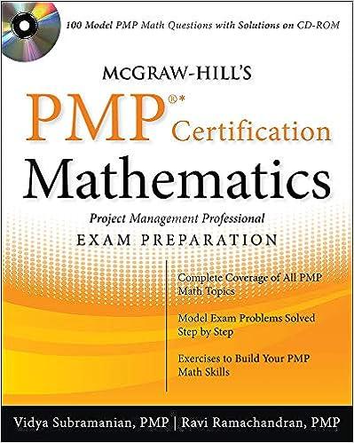 mcgraw hills pmp certification mathematics project management professional exam preparation 1st edition vidya