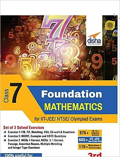 foundation mathematics for iit jee ntse olympiad exams class 7 3rd edition disha experts 9386629917,
