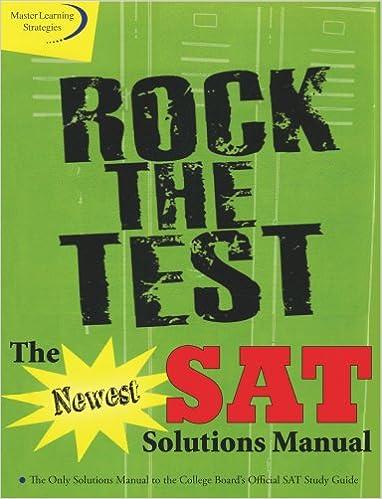 rock the test the newest sat solutions manual 1st edition michael hickey, thom brownworth 1933918365,