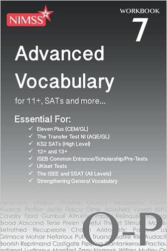 advanced vocabulary for 11 plus sats and more workbook 7 1st edition nimss 1838019766, 978-1838019761