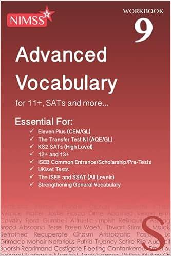 advanced vocabulary for 11 plus sats and more workbook 9 1st edition nimss 1838019782, 978-1838019785