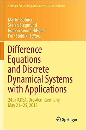difference equations and discrete dynamical systems with applications 24th icdea dresden germany may 21 25