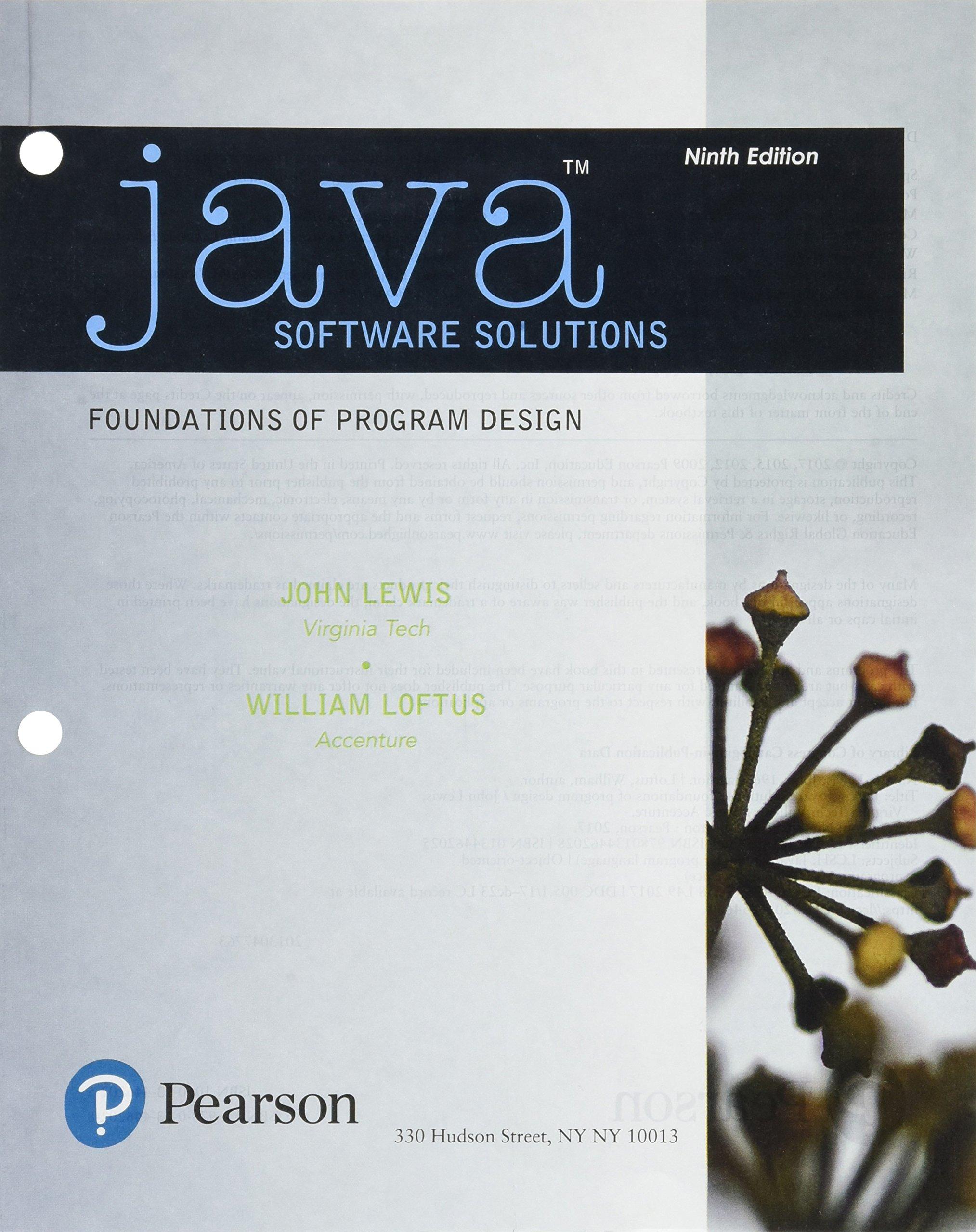 java software solutions 9th edition john lewis, william loftus 013475638x, 978-0134756387