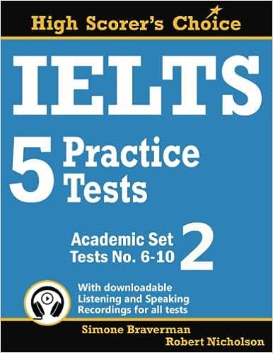 ielts 5 practice tests academic set 2 tests no 6-10 1st edition simone braverman, robert nicholson