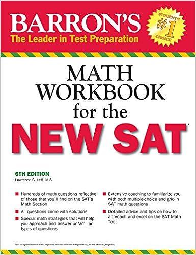 barrons math workbook for the new sat 1st edition lawrence s. leff m.s 1438006217, 978-1438006215