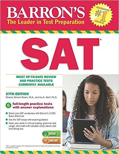 barrons sat most up to date review and practical test currently available 27th edition sharon weiner green,