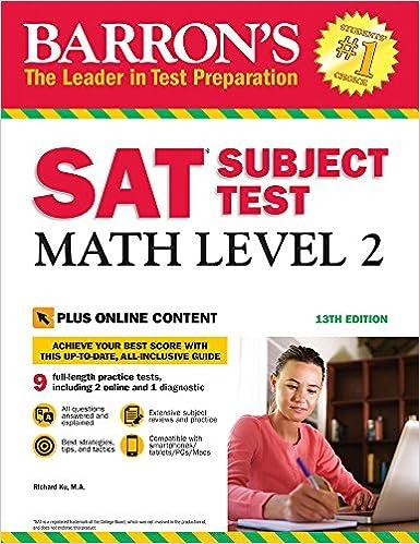 barrons sat subject test math level 2 13th edition richard ku 1438011148, 978-1438011141