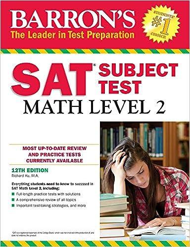 barrons sat subject test math level 2 12th edition richard ku 1438007914, 978-1438007915