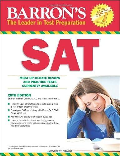 barrons sat most up to date review and practical test currently available 26th edition ira k. wolf, sharon