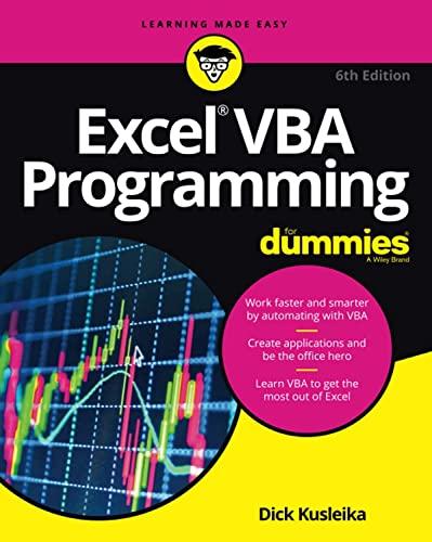 excel vba programming for dummies 6th edition dick kusleika 1119843073, 978-1119843078