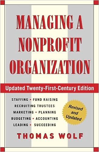 managing a nonprofit organization 21s century edition thomas wolf 1451608462, 978-1451608465