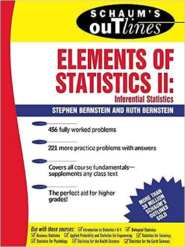 schaums outline of elements of statistics ii inferential statistics 1st edition ruth bernstein 0071346376,