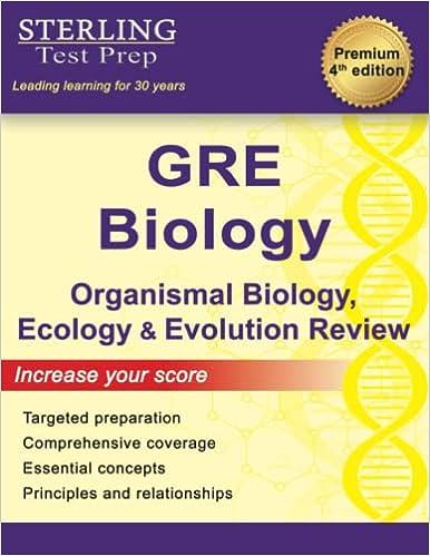 sterling test prep gre biology organismal biology ecology and evolution review 4th edition sterling test prep