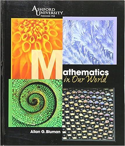 mathematics in our world 1st edition allan g. bluman 0077212045, 978-0077212049