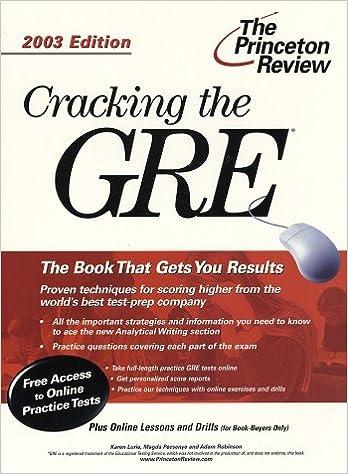 cracking the gre 2003 2003 edition karen lurie 0375762477, 978-0375762475