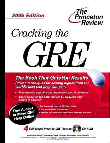cracking the gre 2005 2005 edition the princeton review 0375764100, 978-0375764103