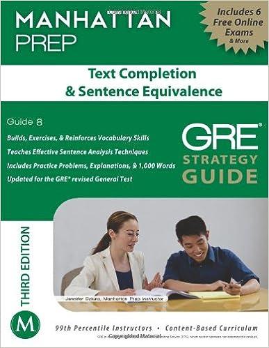 text completion and sentence equivalence gre strategy guide 3rd edition manhattan prep 1935707965,