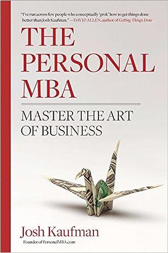 the personal mba master the art of business 1st edition josh kaufman 1591843529, 978-1591843528