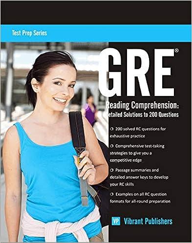 gre reading comprehension detailed solutions to 200 questions 1st edition vibrant publishers 1479216925,