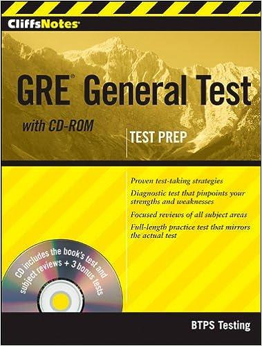 cliffsnotes gre general test 1st edition btps testing 1118057600, 978-1118057605