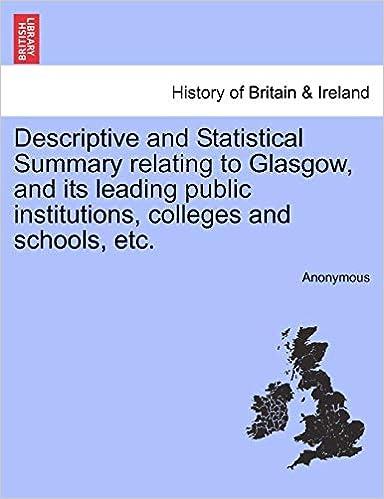 descriptive and statistical summary relating to glasgow and its leading public institutions colleges and