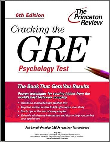 cracking the gre psychology test 6th edition meg jay 0375762698, 978-0375762697
