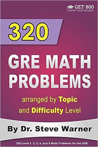 320 gre math problems arranged by topic and difficulty level 1st edition steve warner 1532789246,