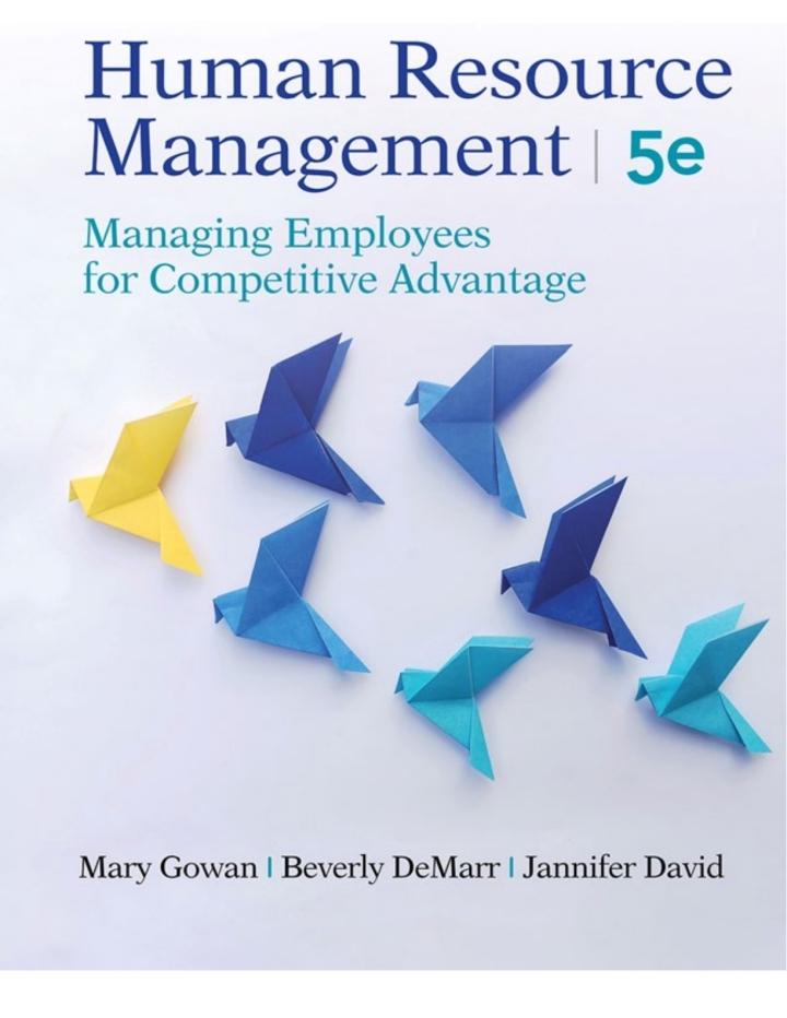 human resource management managing employees for competitive advantage 5th edition mary gowan, beverly j.