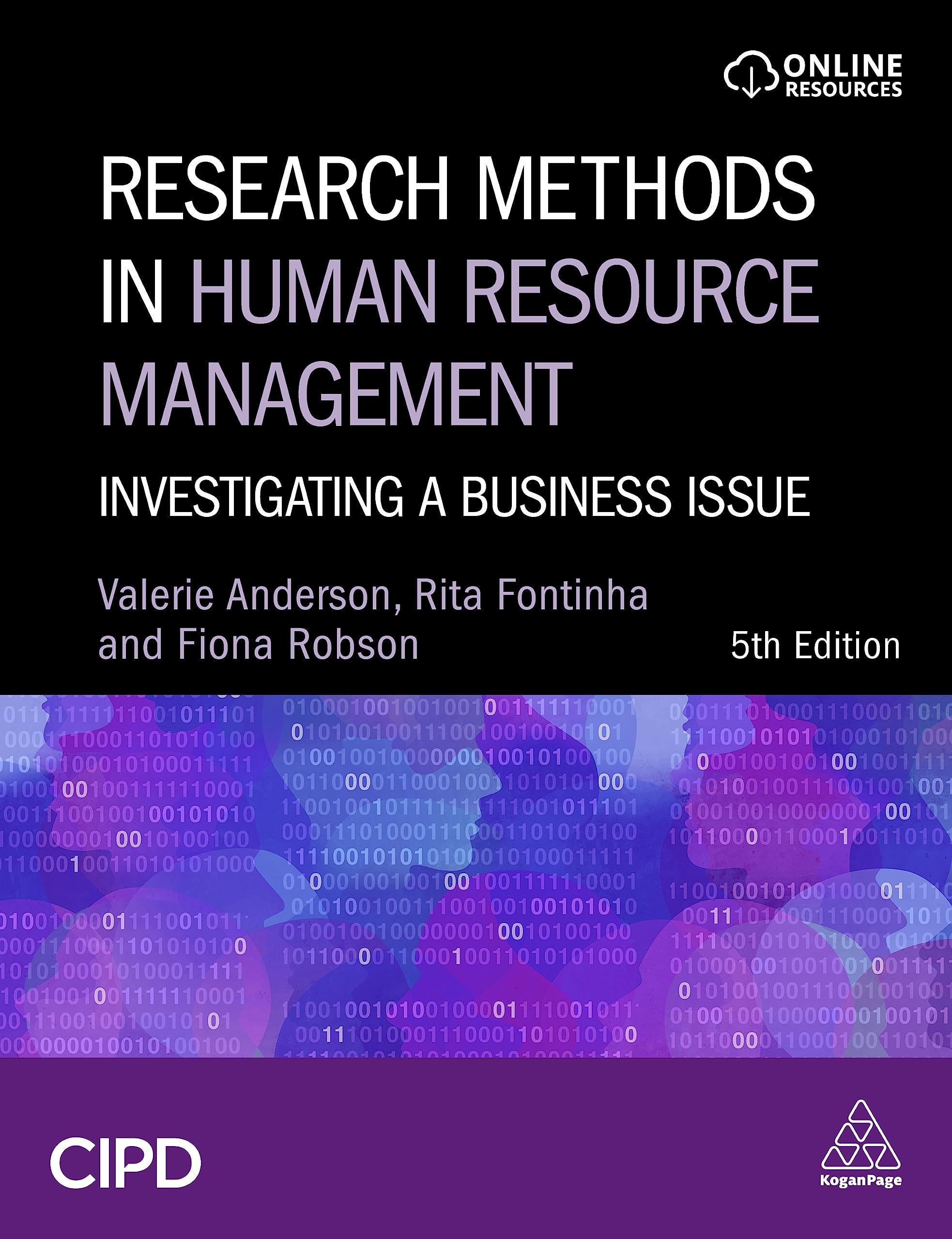 research methods in human resource management investigating a business issue 5th edition valerie anderson,