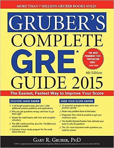 grubers complete gre guide 2015 4th edition gary gruber 1402295642, 978-1402295645