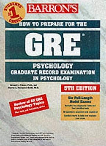 barrons how to prepare for the gre in psychology graduate record examination in psychology 5th edition edward