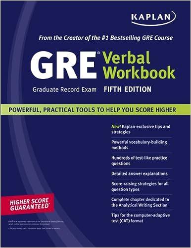 gre verbal workbook 5th edition kaplan 1427795037, 978-1427795038