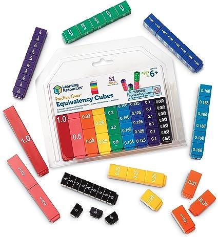 learning resources fraction tower equivalency cubes  learning resources b000296lso