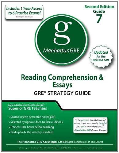 Reading Comprehension And Essays GRE Strategy Guide