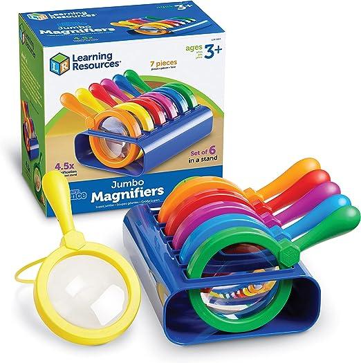 learning resources primary science jumbo magnifiers with stand  learning resources b00aqurefi