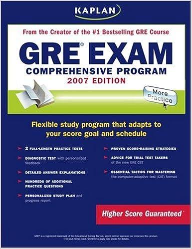 gre exam 2007 comprehensive program 2007 edition kaplan 1419541927, 978-1419541926