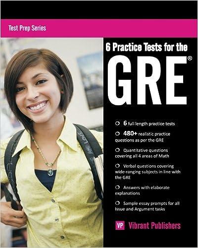 6 practice tests for the gre 1st edition vibrant publishers 1507658559, 978-1507658550