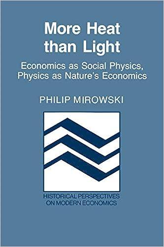 More Heat Than Light Economics As Social Physics As Natures Economics Historical Perspectives On Modern Economics