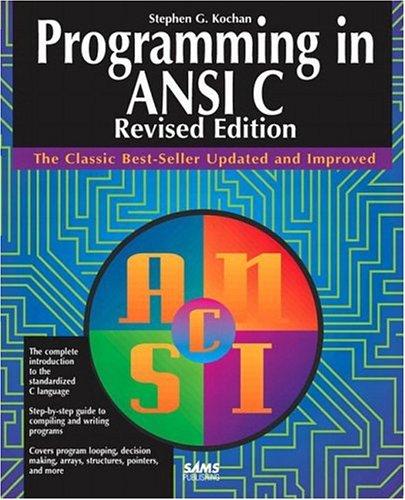 programming in ansi c 1st edition stephen g. kochan 0672303396, 978-0672303395