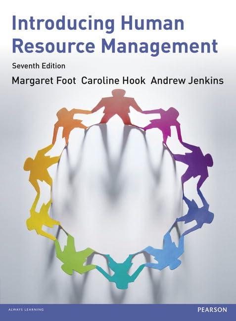 introducing human resource mangement 7th edition margaret foot, caroline hook, andrew jenkins 1292063963,