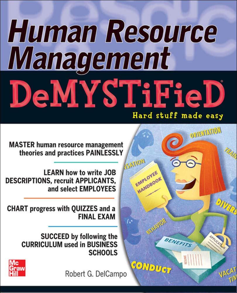 human resource management demystified 1st edition robert delcampo 0071737243, 978-0071737241