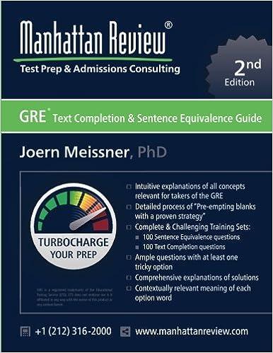 gre text completion and sentence equivalence 2nd edition joern meissner, manhattan review 1629260401,