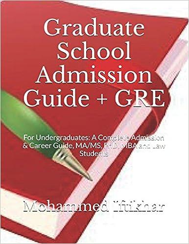 graduate school admission guide gre 1st edition mohammed iftikhar 1520626207, 978-1520626208