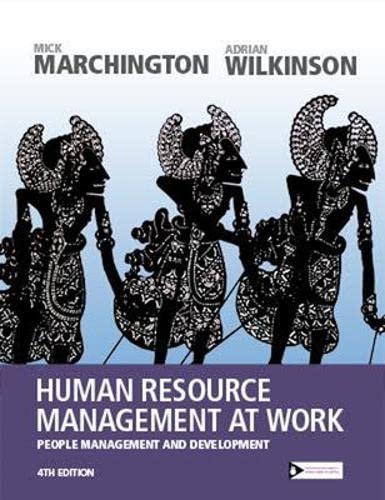 human resource management at work people management and development 4th edition mick marchington, adrian john