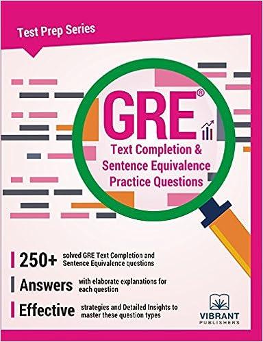 gre text completion and sentence equivalence practice questions 1st edition vibrant publishers 1946383325,
