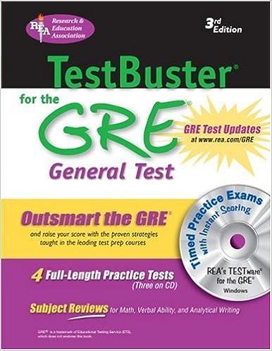 testbuster for the gre general test 3rd edition the editors of rea 0878914633, 978-0878914630